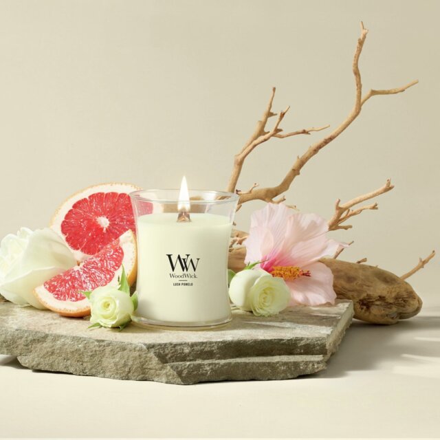 WoodWick Medium Hourglass Jar Candle - Lush Pomelo - image 1