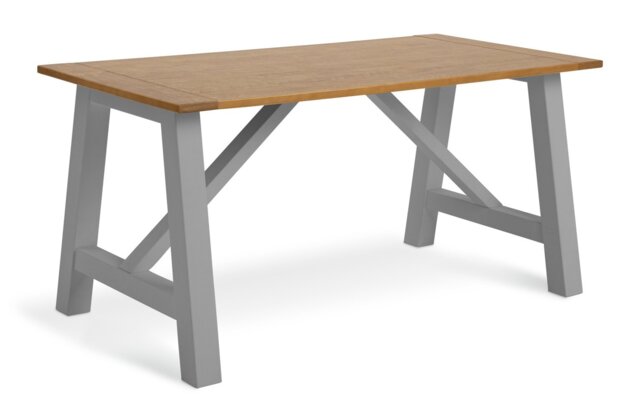 Habitat Burford Solid Wood 4 Seater Dining Table - Dark Grey - image 1