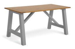 Habitat Burford Solid Wood 4 Seater Dining Table - Dark Grey - thumbnail 1