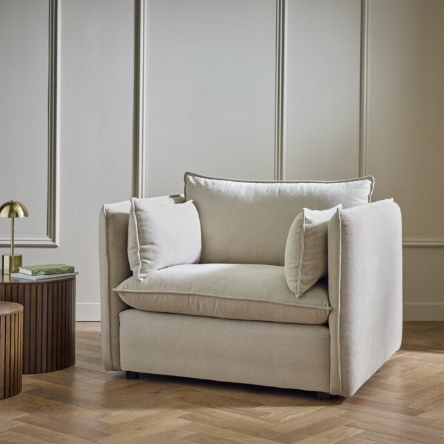 Habitat Willow Fabric Cuddle Chair - Natural - image 1