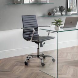 Julian Bowen Gio Faux Leather Office Chair - Black And Chrome