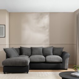 Argos Home Harry Cord Left Hand Corner Chaise Sofa-Charcoal - thumbnail 1