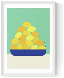 East End Prints Sicily Lemons White Frame Art Print - A3 - thumbnail 2