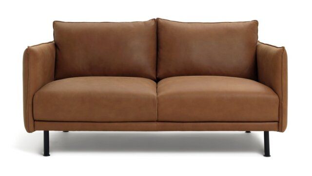 Habitat Moore Leather 2 Seater Sofa - Tan - image 1