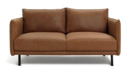 Habitat Moore Leather 2 Seater Sofa - Tan - thumbnail 1