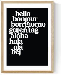 East End Prints Hello World Oak Frame Art Print - A3 - thumbnail 2
