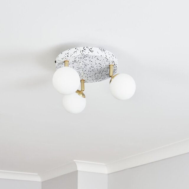 BHS Wilder Printed Flush Ceiling Light - Gold - image 1