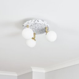 BHS Wilder Printed Flush Ceiling Light - Gold - thumbnail 1