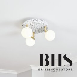 BHS Wilder Printed Flush Ceiling Light - Gold - thumbnail 2