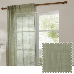 Yard Cirrus Tab Top Sheer Voile Curtains - Green - 140x250cm - thumbnail 1