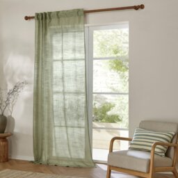 Yard Cirrus Tab Top Sheer Voile Curtains - Green - 140x250cm - thumbnail 2