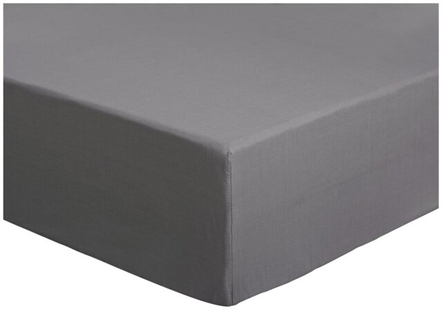 Habitat Plain Grey Fitted Sheet - Small Double - image 1