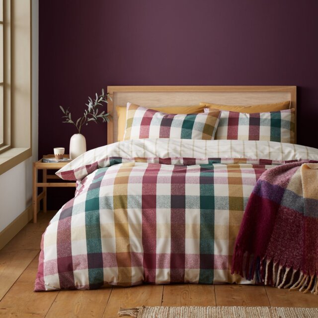 Catherine Lansfield Autumn Check Bedding Set - Double - image 1