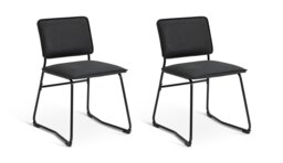 Argos Loft Living Pair of Faux Leather Dining Chairs-Black