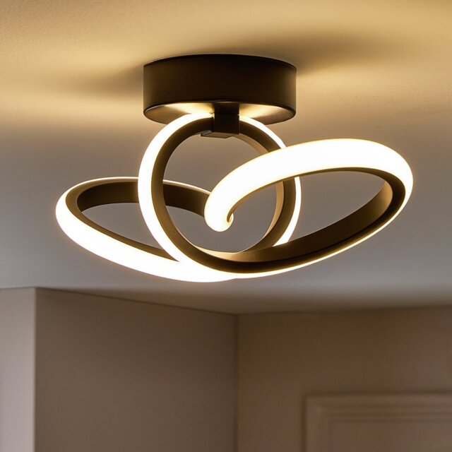 Argos Home Swirled LED Flush Ceiling Light - Black - image 1