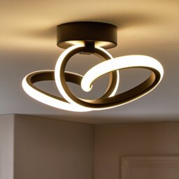 Argos Home Swirled LED Flush Ceiling Light - Black - thumbnail 1