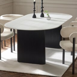 Julian Bowen Bolivia Glass 6 Seater Dining Table - White - thumbnail 1