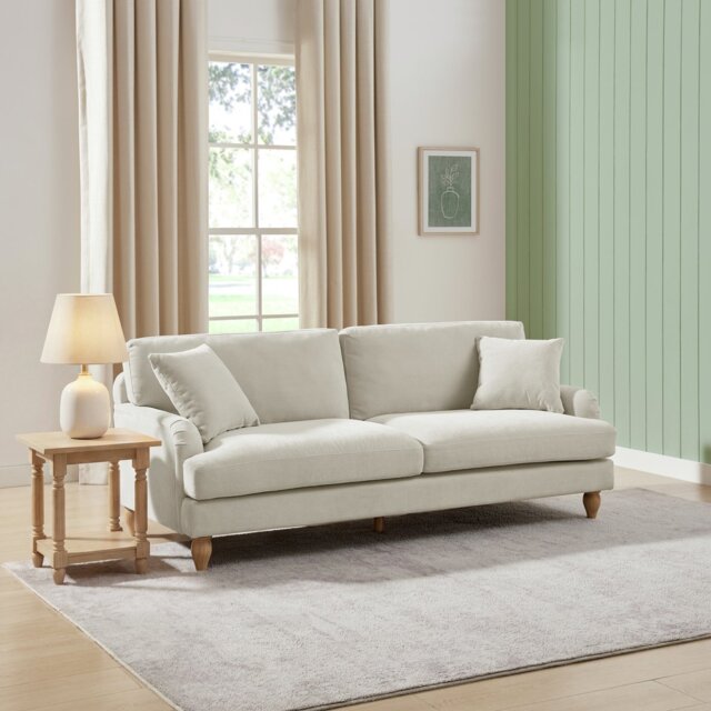 Argos Home Cynthia Fabric 3 Seater Sofa - Natural - image 1