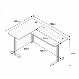 X Rocker Panther XL Reversible Corner Gaming Desk - Black - thumbnail 2