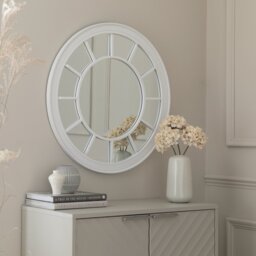 Argos Home White Window Round Wall Mirror - 71x71cm - thumbnail 1