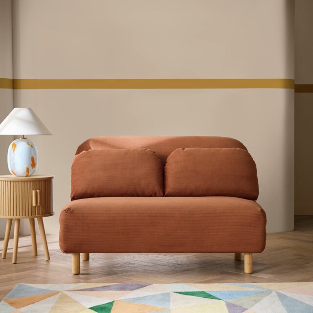 Habitat Benji Fabric 2 Seater Sofa Bed - Rust - image 1