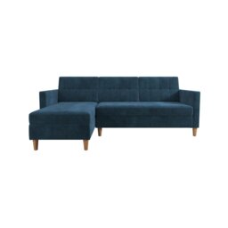 Dorel Hartford Velvet Clic Clac Sofa Bed - Blue - thumbnail 2