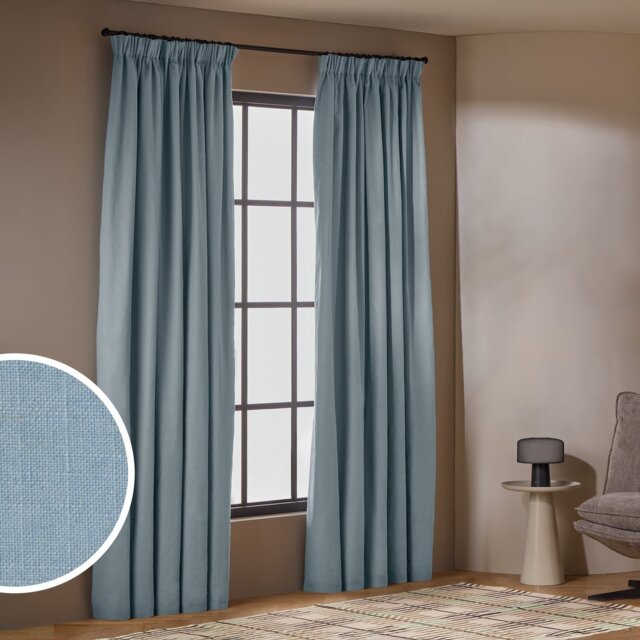 Habitat Blackout with Linen Curtains - Blue - 117x183cm - image 1