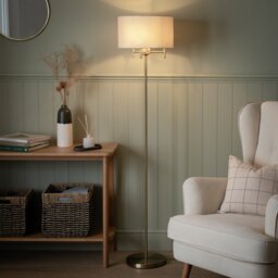 Argos Home Candelabra Brush Brass Stick Floor Lamp - Natural - thumbnail 2