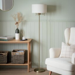 Argos Home Candelabra Brush Brass Stick Floor Lamp - Natural