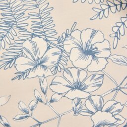 Habitat Botanical Print Eyelet Curtains - Blue - 117x183cm - thumbnail 2