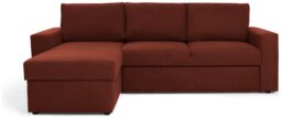 Argos Home Miller Fabric Left Hand Chaise Sofa Bed - Rust - thumbnail 1