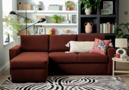 Argos Home Miller Fabric Left Hand Chaise Sofa Bed - Rust - thumbnail 2