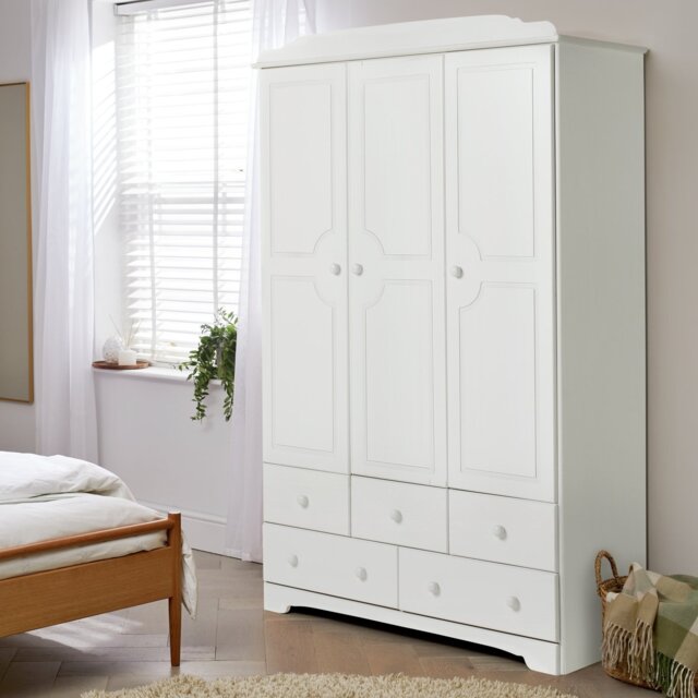 Argos Home Nordic 3 Door 5 Drawer Wardrobe - White - image 1