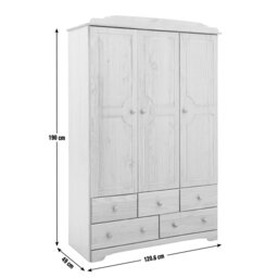 Argos Home Nordic 3 Door 5 Drawer Wardrobe - White - thumbnail 2