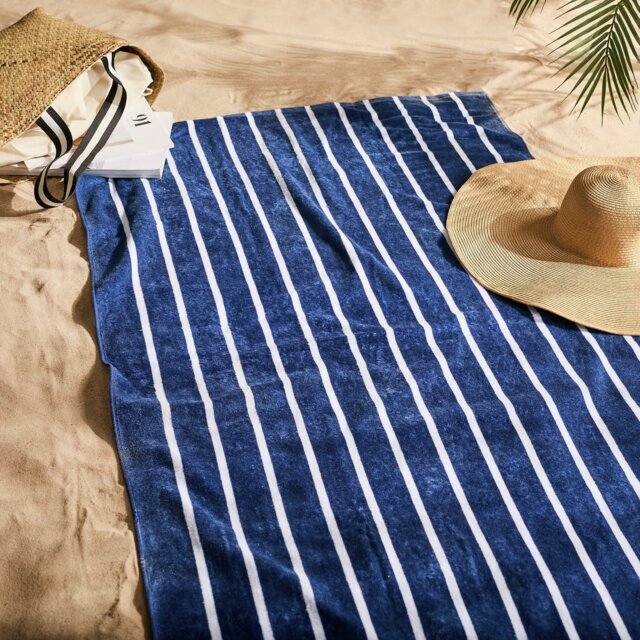 Habitat Blue Skinny Stripe Beach Towel - image 1