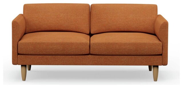Hutch Fabric Curve Arm 3 Seater Sofa - Rust - image 1