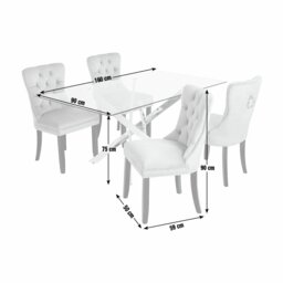 Argos Home Blake Chrome Dining Table & 4 Taupe Chairs - thumbnail 2