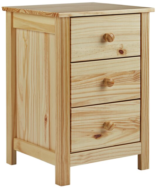 Argos Home Scandinavia 3 Drawer Bedside Table - Pine - image 1