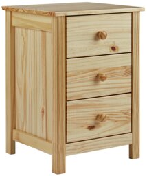 Argos Home Scandinavia 3 Drawer Bedside Table - Pine - thumbnail 1