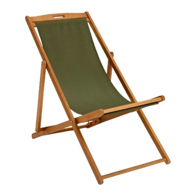 Habitat Folding Wooden Garden Deck Chair - Green - image 1