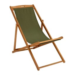 Habitat Folding Wooden Garden Deck Chair - Green - thumbnail 1