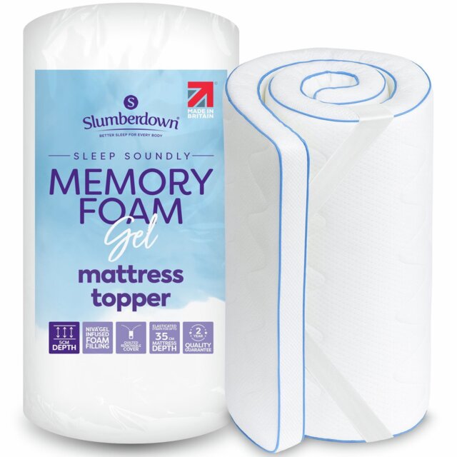 Slumberdown Gel Memory Foam 5cm Mattress Topper-Small Double - image 1