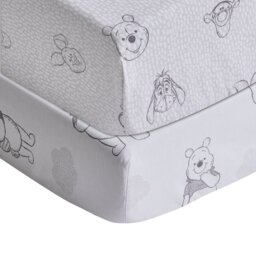 Disney Winnie The Pooh Twin Pack Nursery Fitted Sheet-Cotbed