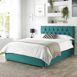 CL Boutique Velvet Kingsize Ottoman Bedframe - Emerald - thumbnail 1