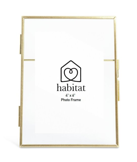 """Habitat Skinny Gold Metal Easel Picture Frame - 4x6""""""" - image 1