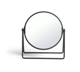 Habitat Matt Black Metal Round Swivel Mirror - 21x19cm - thumbnail 2