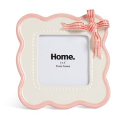 """Argos Home Ceramic Bow Pink Picture Frame - 4x4""""""" - thumbnail 2