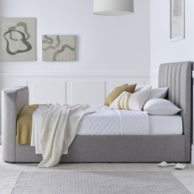 Time4Sleep Lucille Double TV Bed Frame - Grey - image 1