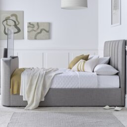 Time4Sleep Lucille Double TV Bed Frame - Grey - thumbnail 2