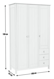 Argos Home New Scandinavia 3 door 3 Drawer Wardrobe - White - thumbnail 2